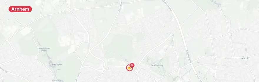 Kaart van Dakbrand Arentheem College Thomas à Kempislaan Arnhem