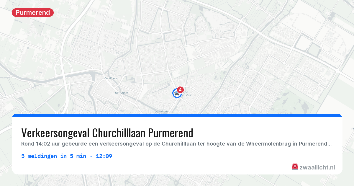 Kaart van de activiteitspiek bij Purmerend