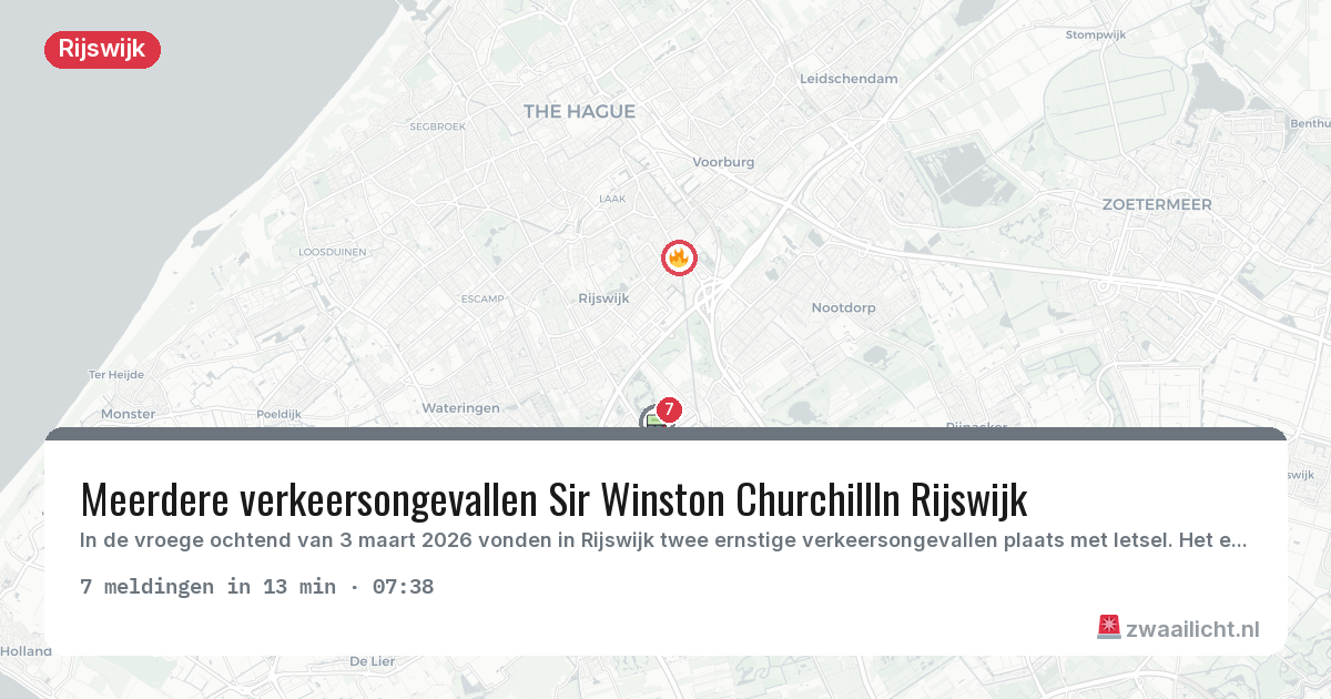 Kaart van de activiteitspiek bij Rijswijk