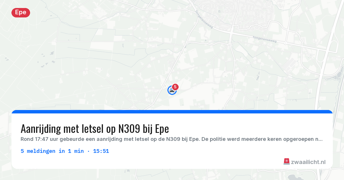 Kaart van de activiteitspiek bij Epe