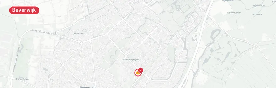 Kaart van Gaslekkage Diezestraat Beverwijk, woningen ontruimd