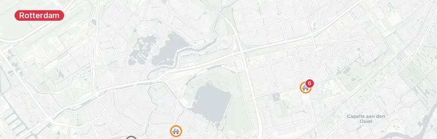 Kaart van Reanimatie Duisburghof Rotterdam, traumahelikopter gealar...