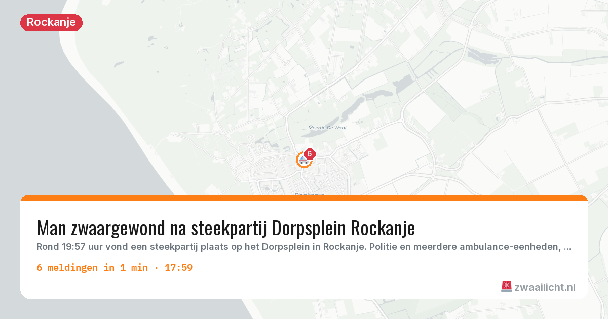 Kaart van de activiteitspiek bij Rockanje