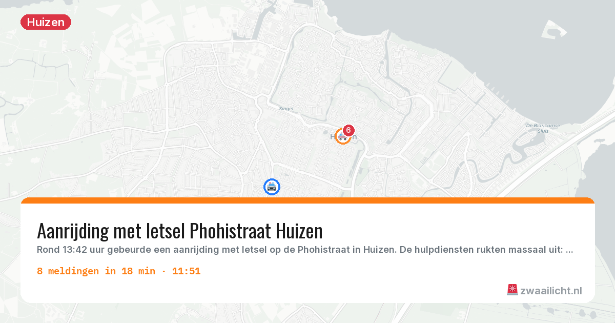 Kaart van de activiteitspiek bij Huizen