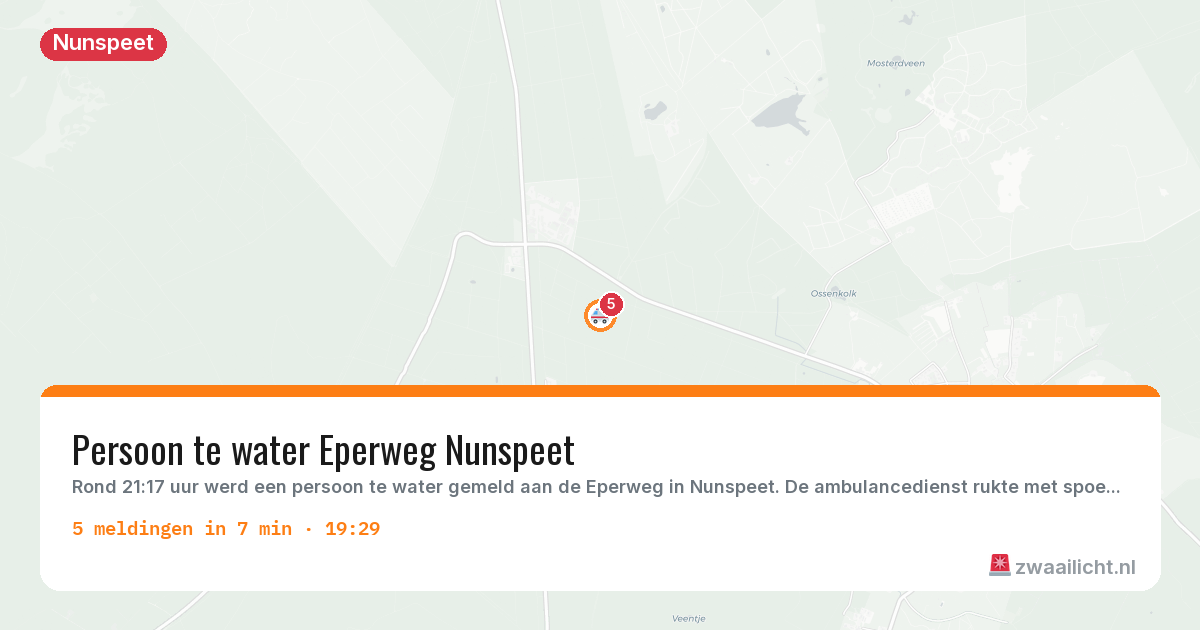 Kaart van de activiteitspiek bij Nunspeet