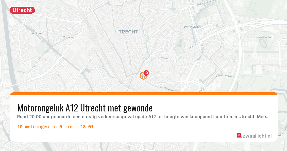 Kaart van de activiteitspiek bij Utrecht