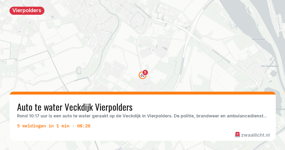 Kaart van de activiteitspiek bij Vierpolders