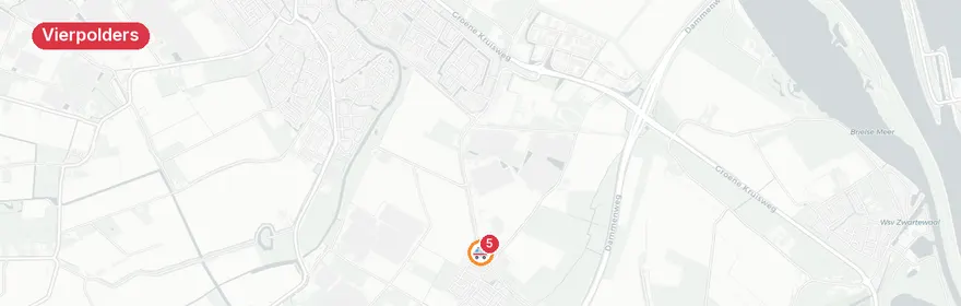 Kaart van Auto te water Veckdijk Vierpolders