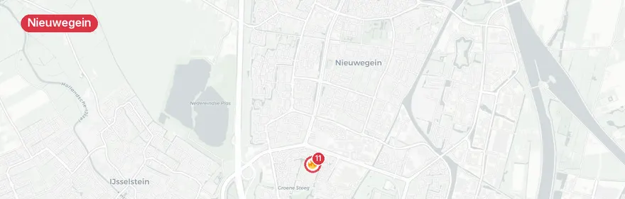 Kaart van Grote brand drie woningen Matkopsingel Nieuwegein