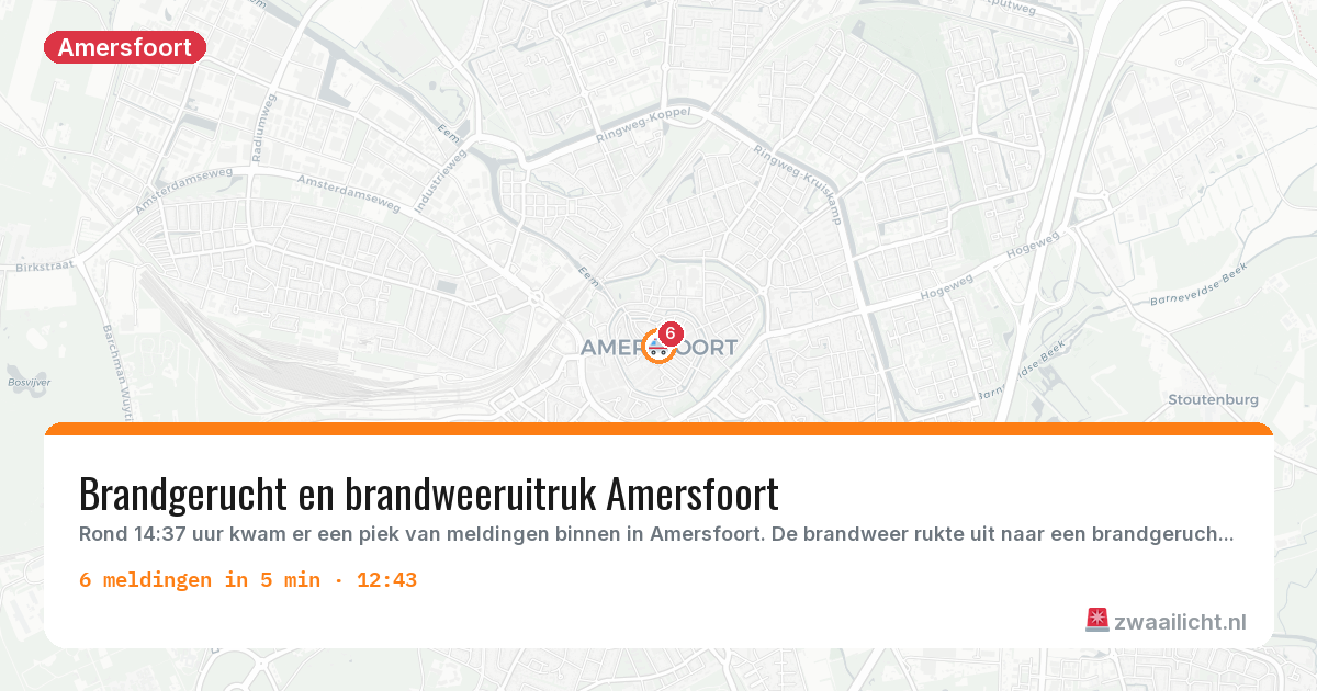 Kaart van de activiteitspiek bij Amersfoort