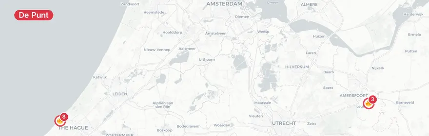 Kaart van Grote duinbrand De Punt Ouddorp