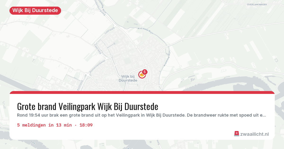 Kaart van de activiteitspiek bij Wijk Bij Duurstede