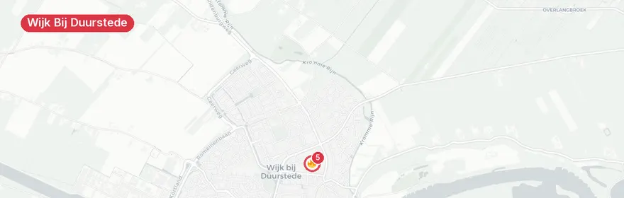Kaart van Grote brand Veilingpark Wijk Bij Duurstede