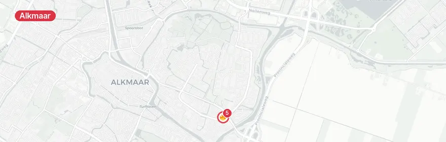 Kaart van Vrachtwagen gekanteld Edisonweg Alkmaar