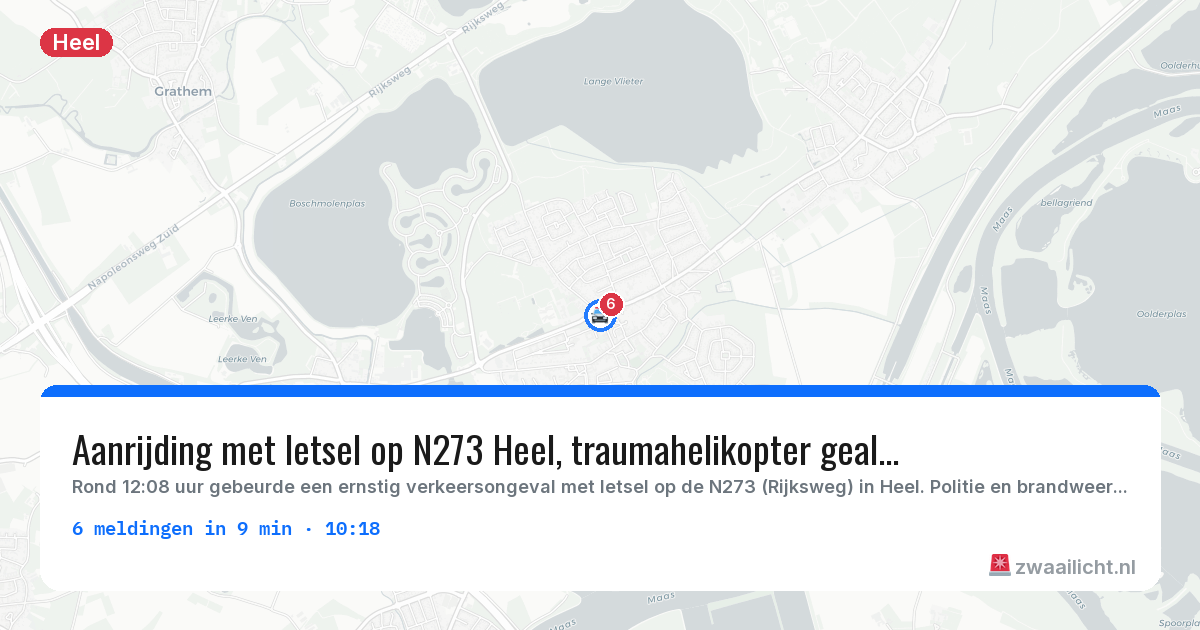 Kaart van de activiteitspiek bij Heel