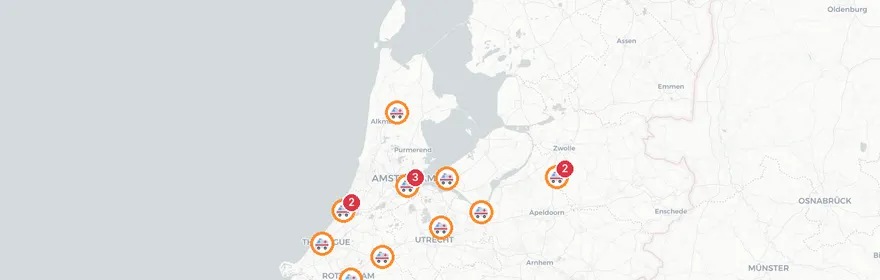 Kaart van Spoedeisende meldingen Kerkeplaat Dordrecht
