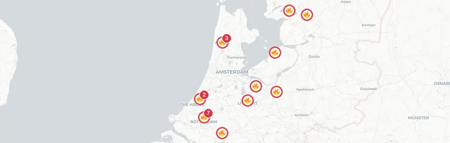 Kaart van Woningbrand Orionstraat Rotterdam