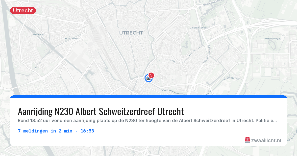 Kaart van de activiteitspiek bij Utrecht