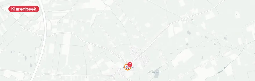 Kaart van Meervoudig verkeersongeval A1 Klarenbeek