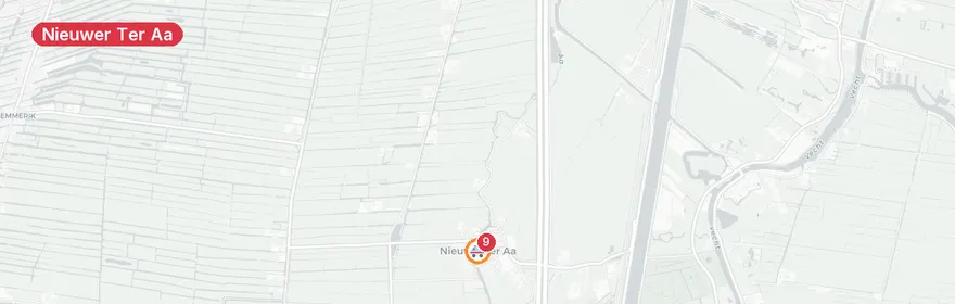 Kaart van Ernstig verkeersongeval A2 Nieuwer Ter Aa