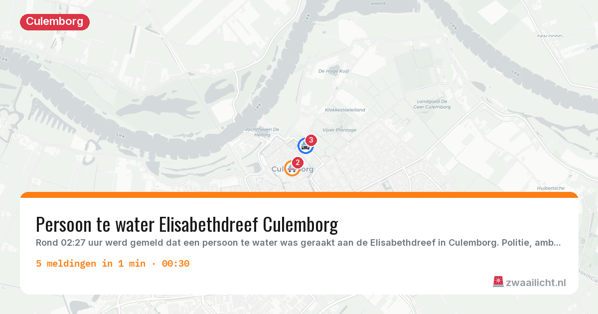 Kaart van de activiteitspiek bij Culemborg