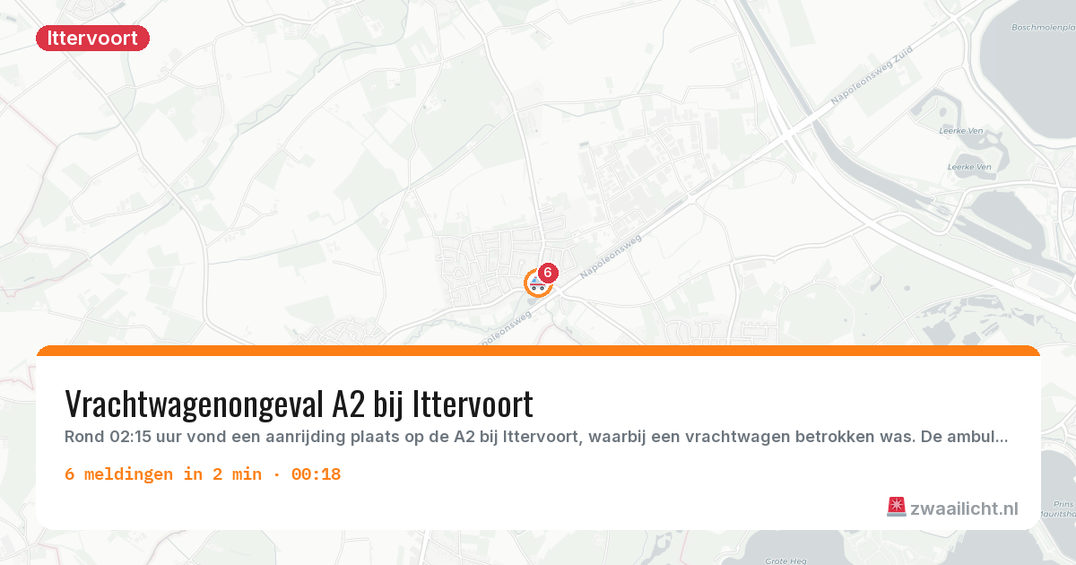 Kaart van de activiteitspiek bij Ittervoort