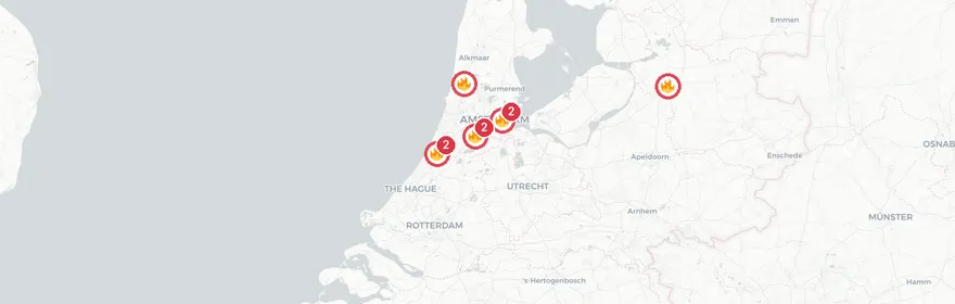 Kaart van Middelbrand keet Molenweg Zuidzande