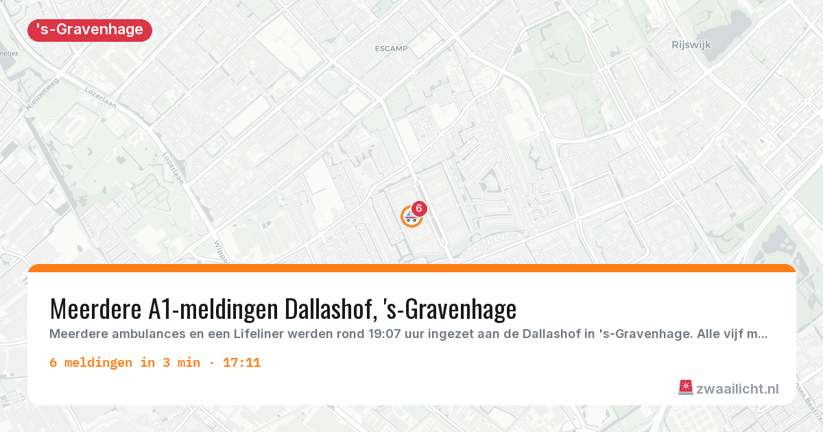 Kaart van de activiteitspiek bij 's-Gravenhage