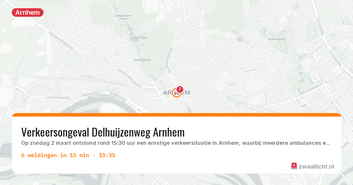 Kaart van de activiteitspiek bij Arnhem