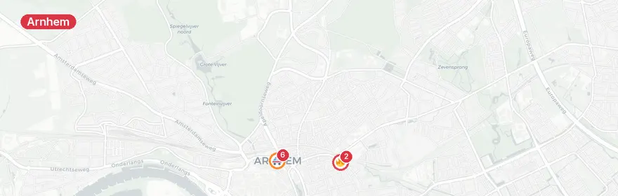 Kaart van Assistentie brandweer aan Hertogstraat, Arnhem