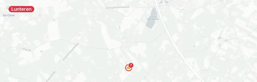 Kaart van Brand bijgebouw Renswoudsestraatweg Lunteren