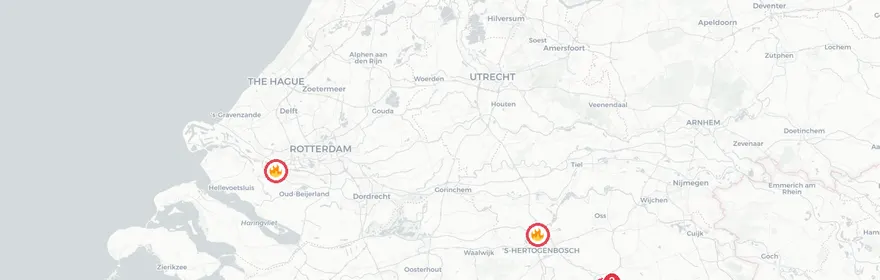 Kaart van Meerdere woningbranden Veghel