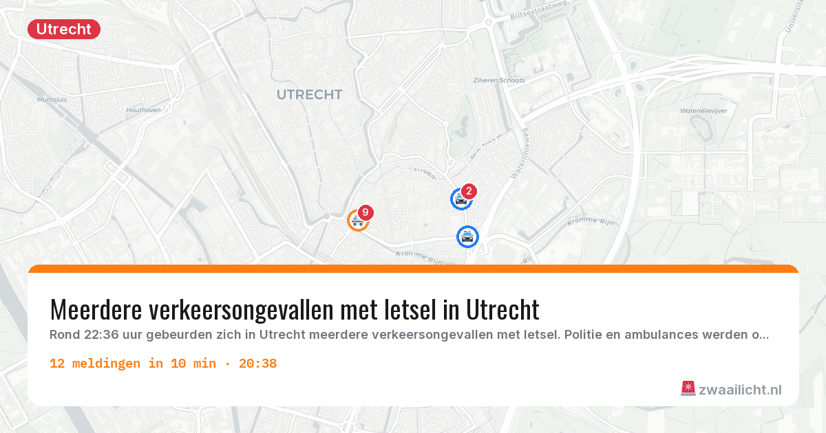 Kaart van de activiteitspiek bij Utrecht