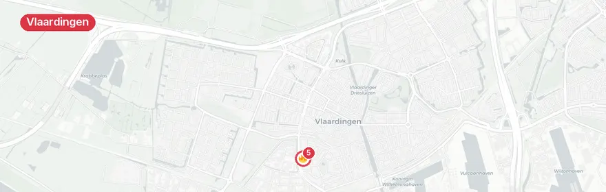 Kaart van Reanimatie Handelstraat Vlaardingen, traumahelikopter ing...