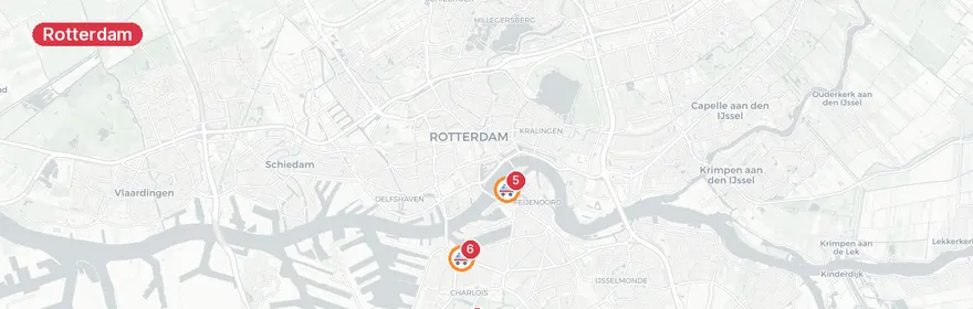 Kaart van Brand elektrakast Slinge en reanimatie Maastunnelplein Ro...