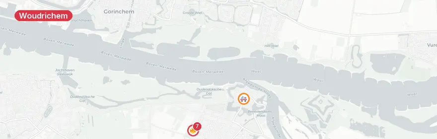 Kaart van Appartement volledig uitgebrand aan Burgemeester van Rijs...