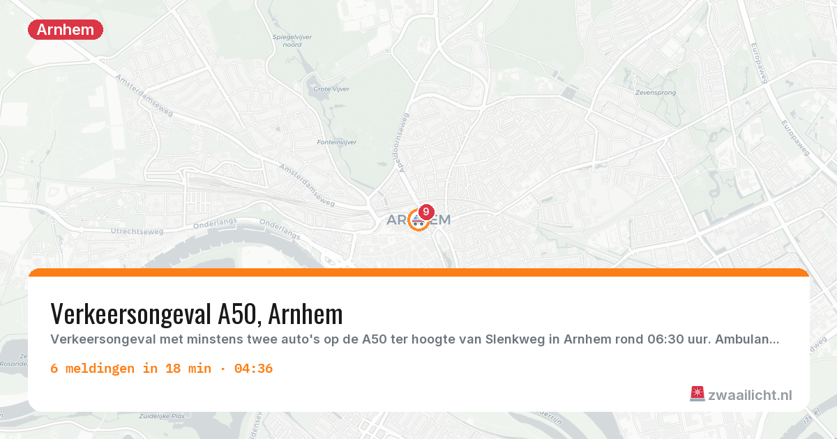 Kaart van de activiteitspiek bij Arnhem