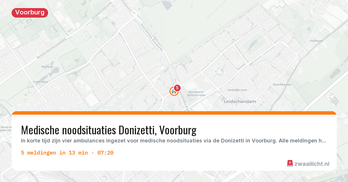 Kaart van de activiteitspiek bij Voorburg