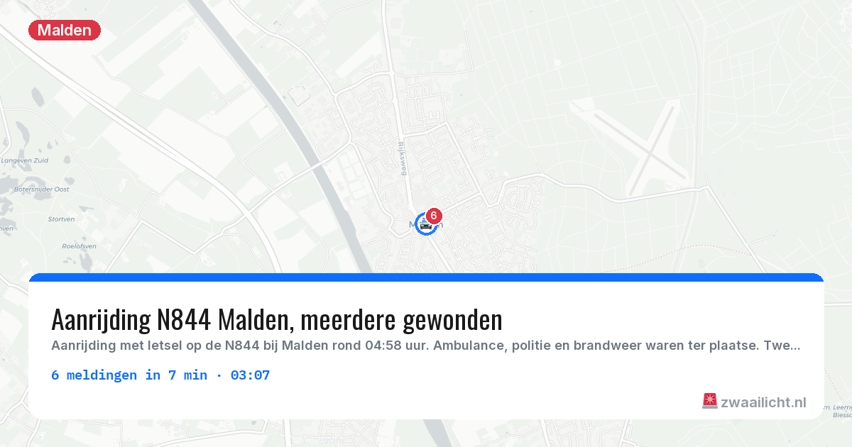 Kaart van de activiteitspiek bij Malden