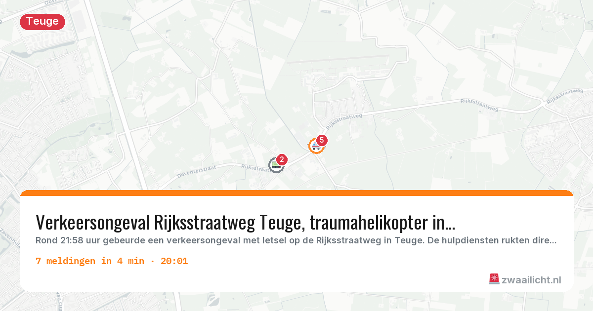 Kaart van de activiteitspiek bij Teuge