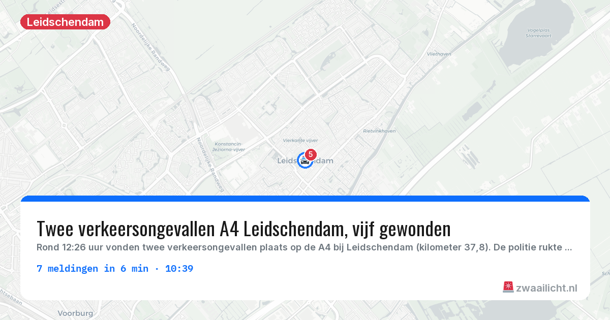Kaart van de activiteitspiek bij Leidschendam