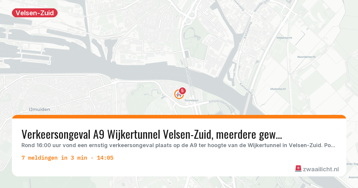 Kaart van de activiteitspiek bij Velsen-Zuid