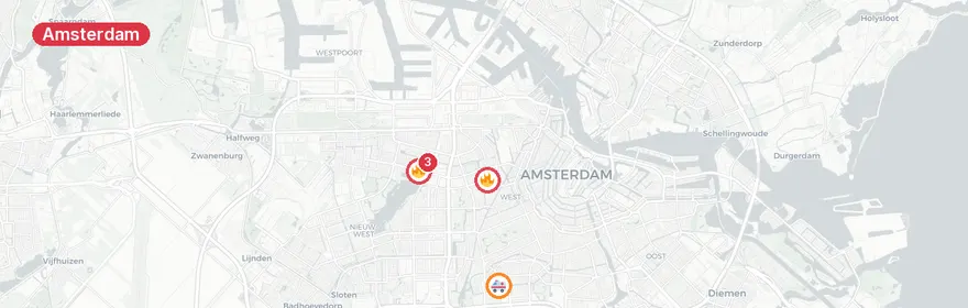Kaart van Verkeersongevallen Burgemeester Roellstraat Amsterdam
