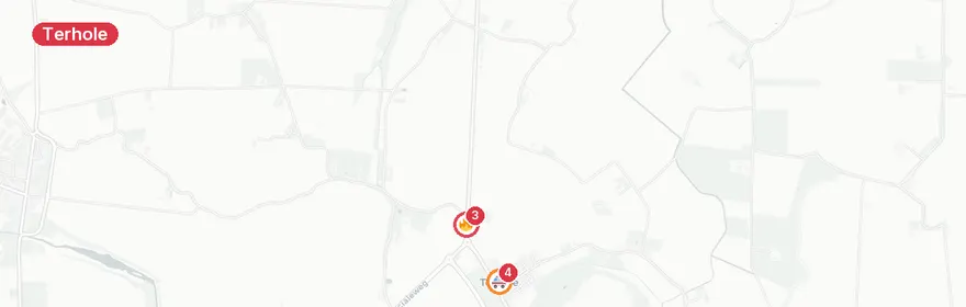 Kaart van Reanimatie Hulsterweg Terhole, traumahelikopter ingezet