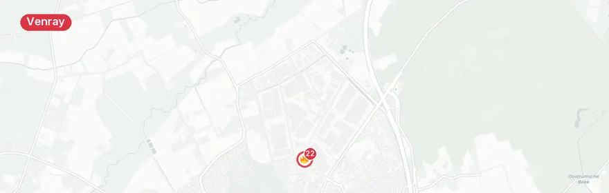 Kaart van Grote brand dak Penn Colour Smakterweg Venray