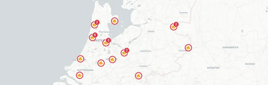 Kaart van Woningbrand Vergierdeweg Haarlem