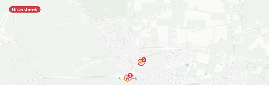 Kaart van Middelbrand Stationsweg Groesbeek