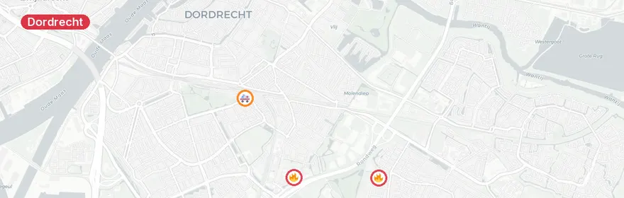 Kaart van Meerdere ambulances Albert Schweitzerplaats Dordrecht