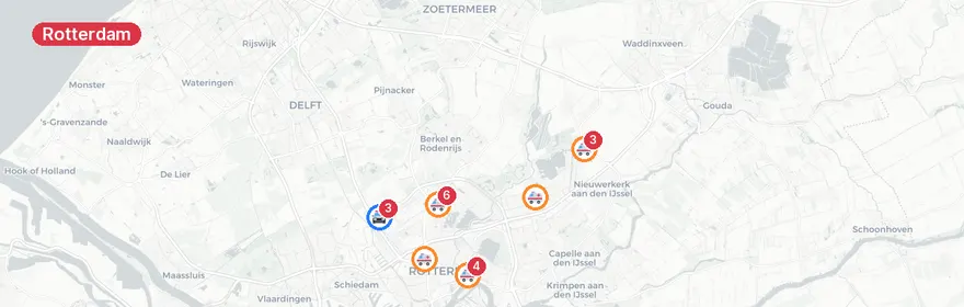 Kaart van Meerdere medische noodgevallen Kerstroosstraat Rotterdam