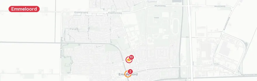 Kaart van Grote brand verwoest bedrijfspanden Moerasandijviestraat...